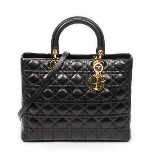 Dior Large Lady Dior Zip en negro Cuero de ternero - Image 1