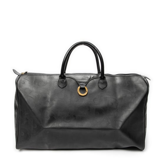 Dior Vintage Large Travel Boston en negro Lienzo recubierto - Image 1