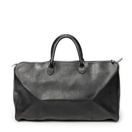 Dior Vintage Large Travel Boston en negro Lienzo recubierto - Image 5