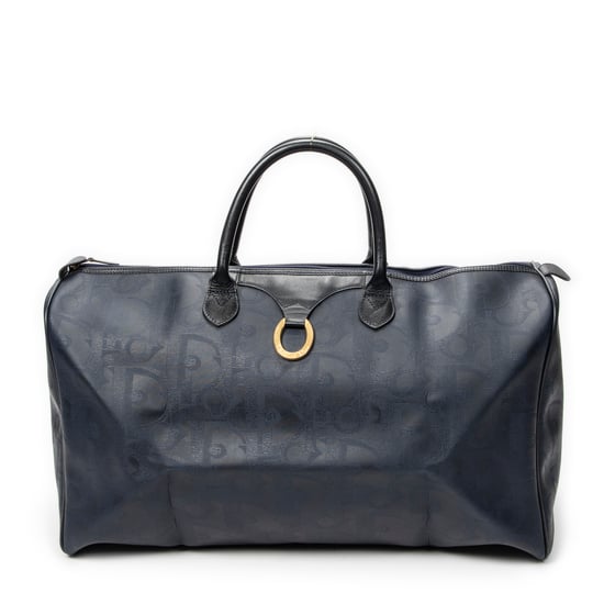 Dior Vintage Large Travel Boston en Marina Lienzo recubierto - Image 1