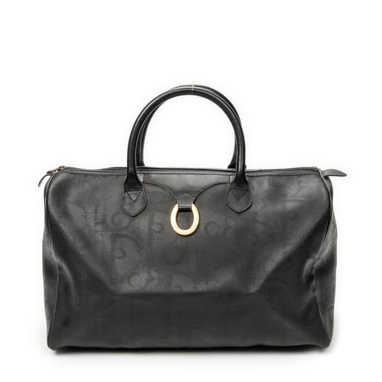 Dior Vintage Medium Travel Boston en negro Lienzo recubierto - Image 1
