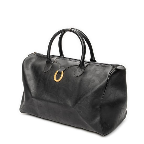 Dior Vintage Medium Travel Boston en negro Lienzo recubierto - Image 2