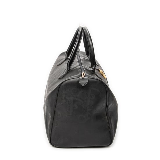 Dior Vintage Medium Travel Boston en negro Lienzo recubierto - Image 4