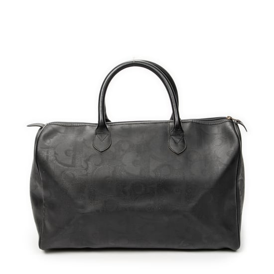 Dior Vintage Medium Travel Boston en negro Lienzo recubierto - Image 5