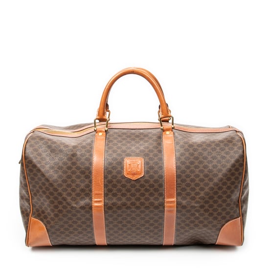Celine Vintage Large Travel Boston en marrón Lienzo recubierto - Image 1