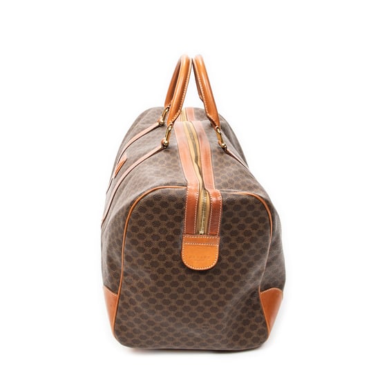 Celine Vintage Large Travel Boston en marrón Lienzo recubierto - Image 3