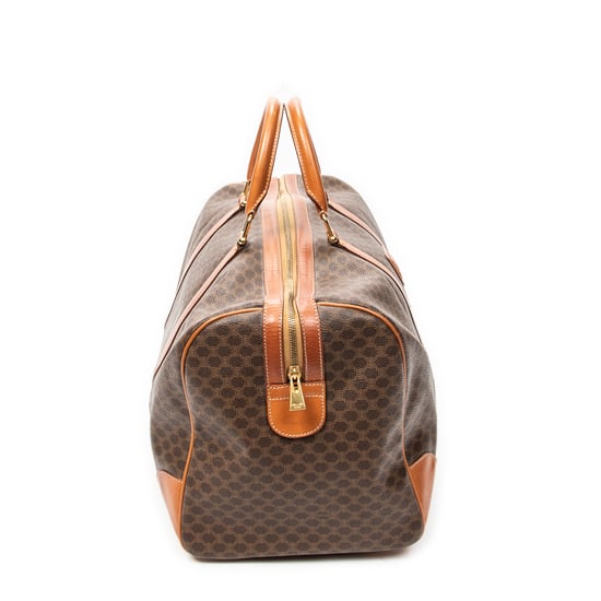 Celine Vintage Large Travel Boston en marrón Lienzo recubierto - Image 4