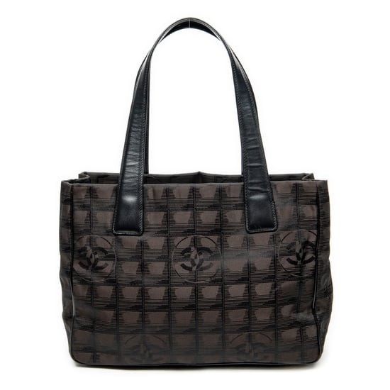 Chanel New Travel Line Small Shopping Tote en marrón oscuro Lienzo - Image 1
