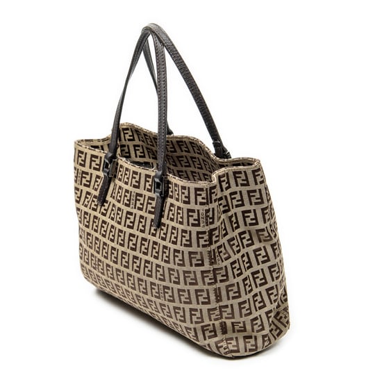 Fendi Small Tote  en  beige Lienzo - Image 2