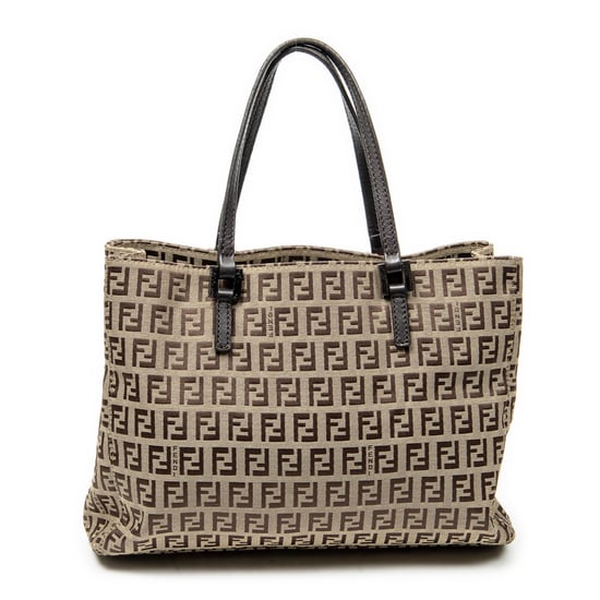 Fendi Small Tote  en  beige Lienzo - Image 5