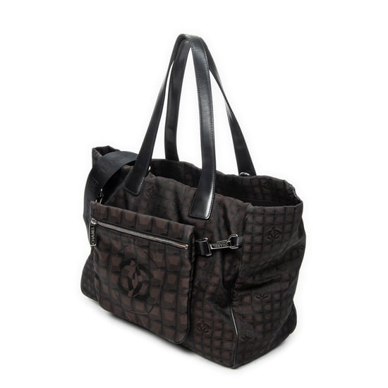 Chanel 2-Way New Travel Line Tote en marrón oscuro Lienzo - Image 2