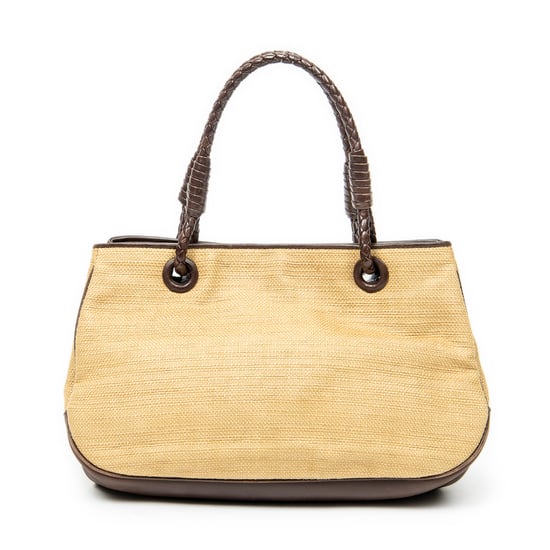 Bottega Veneta Vintage Straw Tote en marrón Lienzo - Image 1