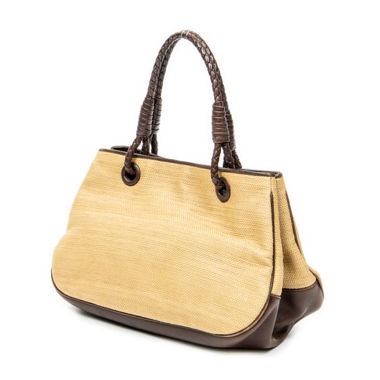 Bottega Veneta Vintage Straw Tote en marrón Lienzo - Image 2