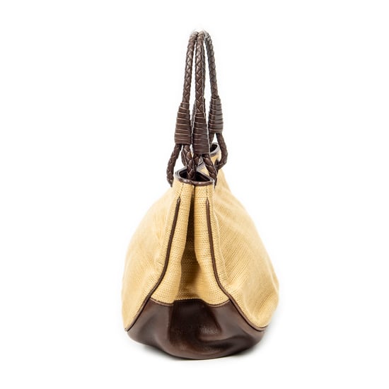 Bottega Veneta Vintage Straw Tote en marrón Lienzo - Image 3