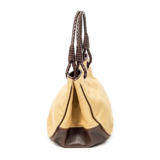 Bottega Veneta Vintage Straw Tote en marrón Lienzo - Image 4