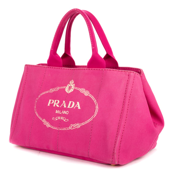 Prada Medium Canapa Tote Medium en rosa Lienzo - Image 2
