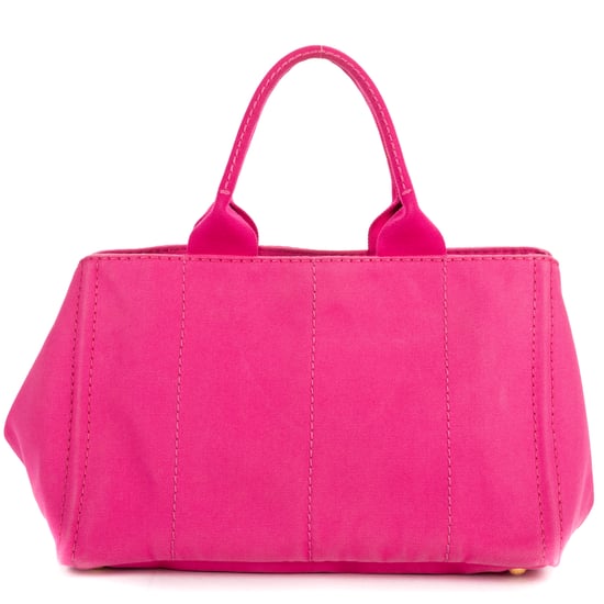 Prada Medium Canapa Tote Medium en rosa Lienzo - Image 5