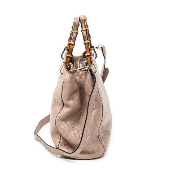 Gucci Small Bamboo Shopper Tote en rosa Cuero de ternero - Image 4