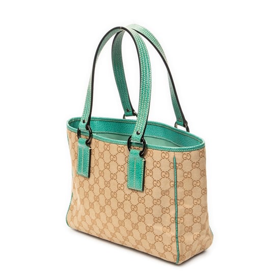 Gucci Small Shoulder Tote en Teal Lienzo - Image 2