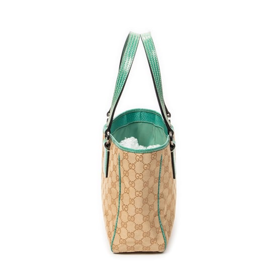 Gucci Small Shoulder Tote en Teal Lienzo - Image 4