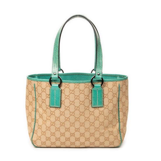 Gucci Small Shoulder Tote en Teal Lienzo - Image 5