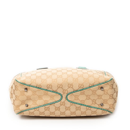 Gucci Small Shoulder Tote en Teal Lienzo - Image 6