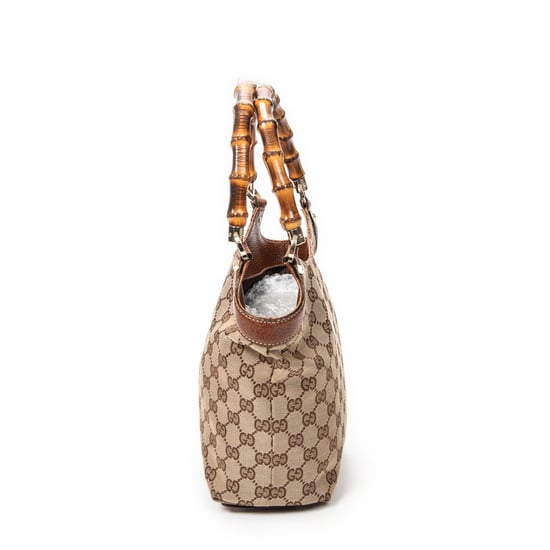 Gucci Small Bamboo Tote  en  marrón Lienzo - Image 4
