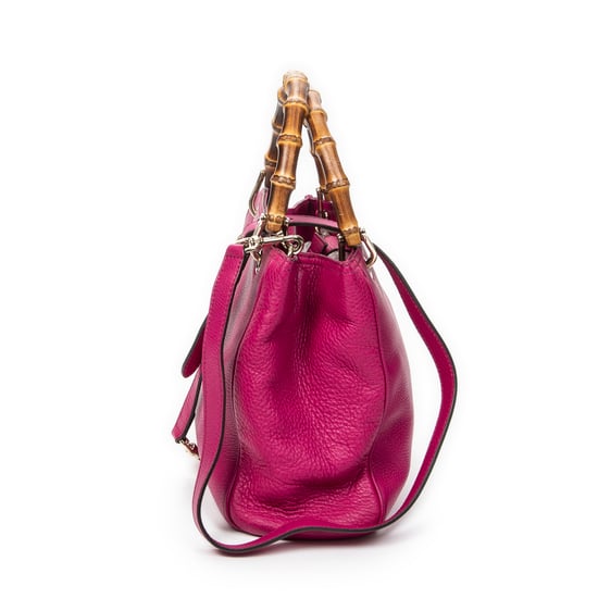 Gucci Small Bamboo Shopper Tote en rosa Cuero de ternero - Image 4