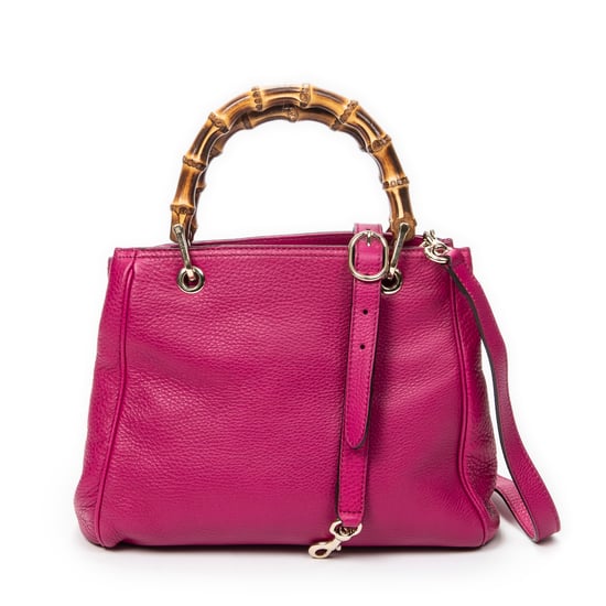 Gucci Small Bamboo Shopper Tote en rosa Cuero de ternero - Image 5