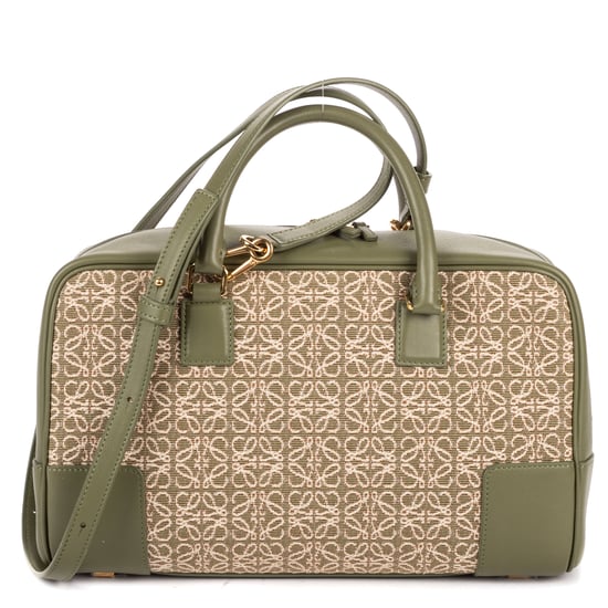Loewe Amazona Anagram Zip Tote 28 en verde Cuero de ternero - Image 4