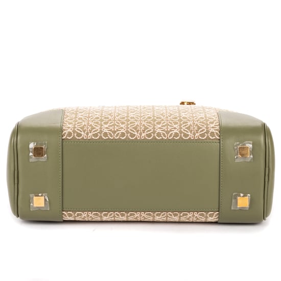 Loewe Amazona Anagram Zip Tote 28 en verde Cuero de ternero - Image 5