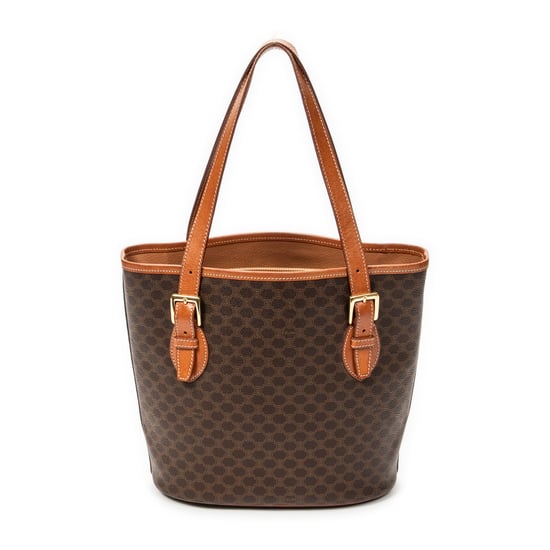 Celine Vintage Bucket Tote en marrón Lienzo recubierto - Image 5