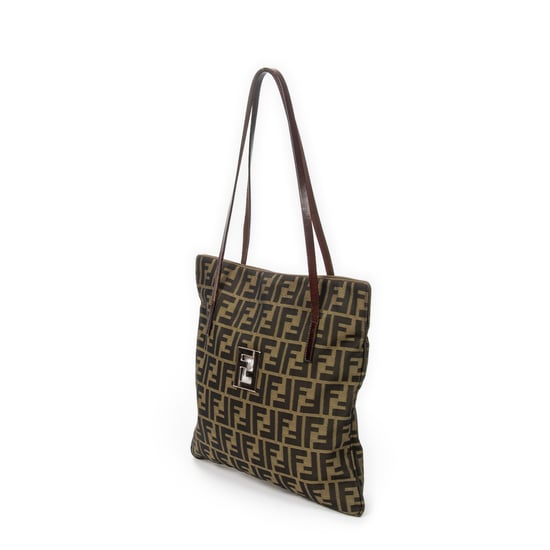 Fendi Square Tote en marrón Lienzo - Image 2