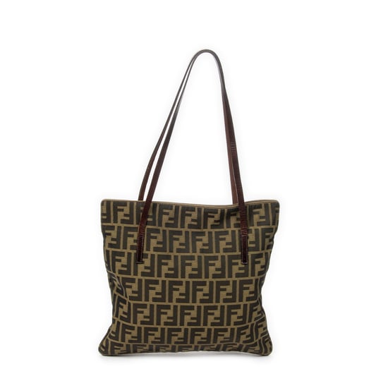 Fendi Square Tote en marrón Lienzo - Image 5