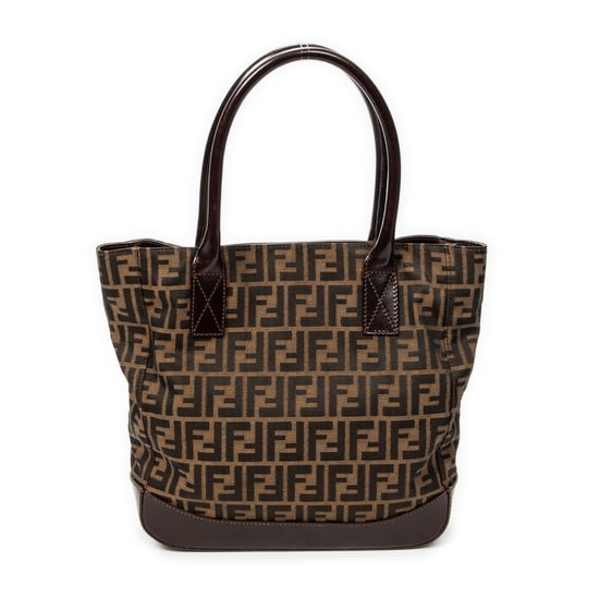 Fendi Large Open Tote en marrón Lienzo - Image 1