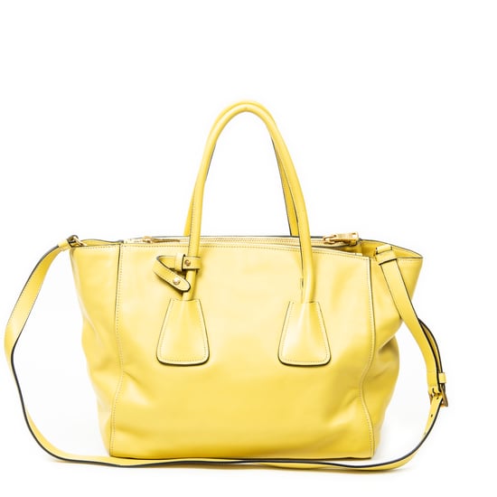 Prada Twin Pocket Double Handle Tote  en  amarillo Cuero de ternero - Image 5