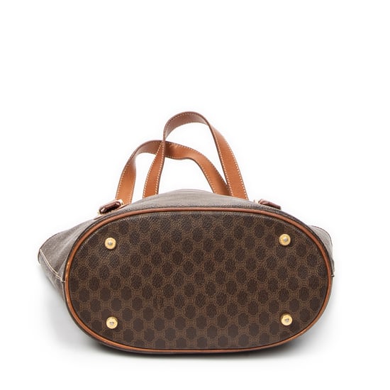 Celine Vintage Bucket Tote en marrón Lienzo recubierto - Image 6