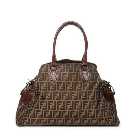 Fendi Chef De Jour Tote  en  marrón Lienzo - Image 5