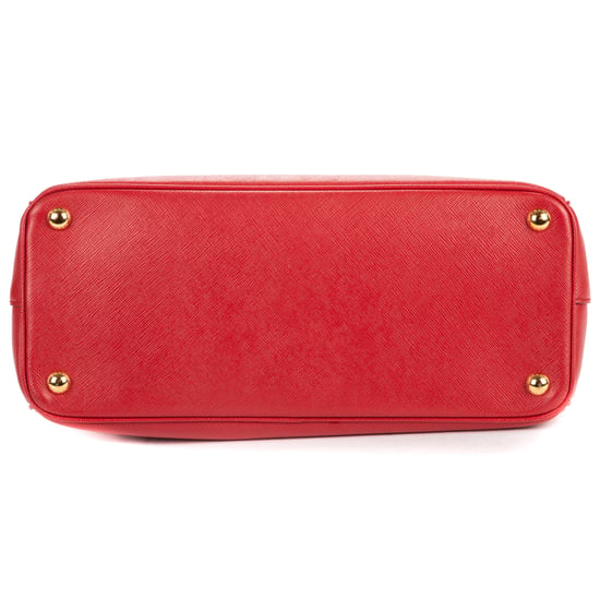 Prada Large Galleria Double Zip Tote Large en rojo Cuero de ternero - Image 6