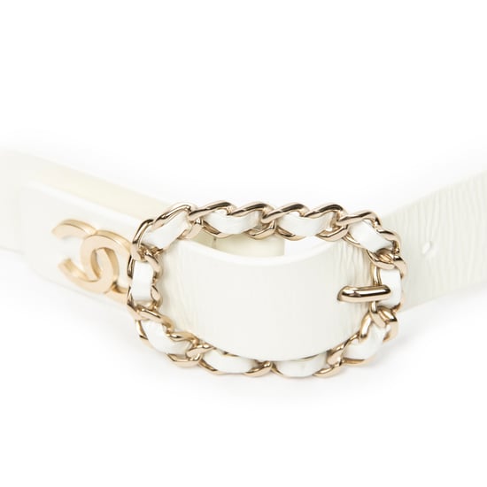 Chanel CC Leather and Chain Pearl Belt 75 en blanco Cuero de ternero - Image 2
