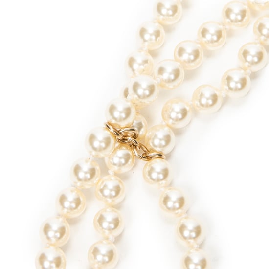 Chanel CC Leather and Chain Pearl Belt 75 en blanco Cuero de ternero - Image 3