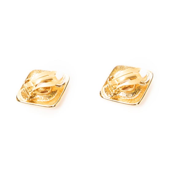 Chanel CC Diamond Clip On Earrings en oro Acero inoxidable sin níquel - Image 2