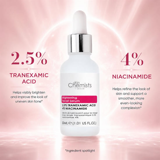skinChemists Sérum facial iluminador con ácido tranexámico al 2,5 % y niacinamida al 4 % (30 ml) - Image 2