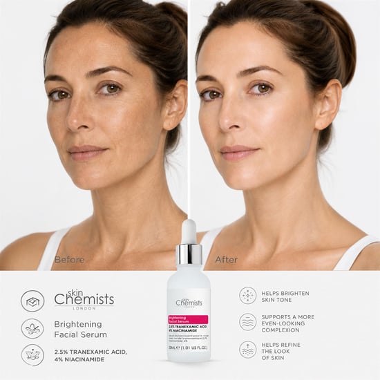skinChemists Sérum facial iluminador con ácido tranexámico al 2,5 % y niacinamida al 4 % (30 ml) - Image 3