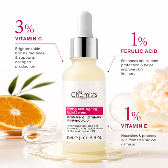 skinChemists Sérum facial antiedad con vitamina C al 3%, ácido ferúlico al 1% y vitamina E al 1%, 30 ml. - Image 3