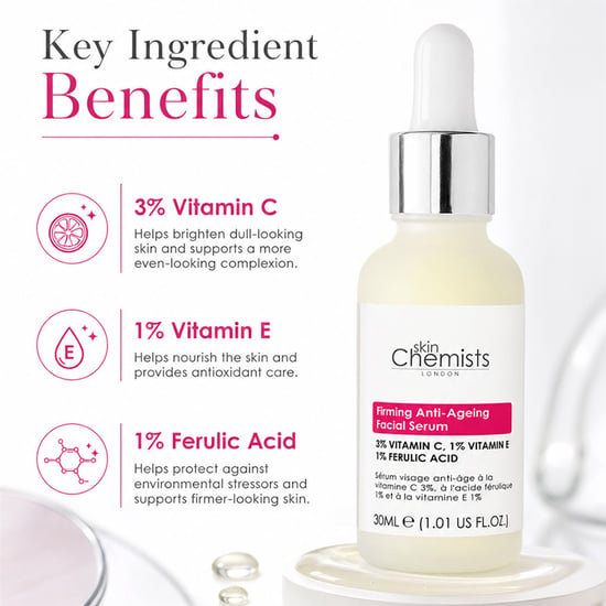 skinChemists Sérum facial antiedad con vitamina C al 3%, ácido ferúlico al 1% y vitamina E al 1%, 30 ml. - Image 5