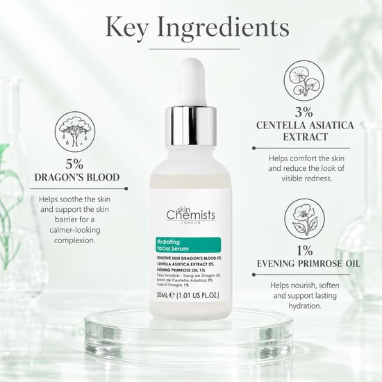 skinChemists Sérum facial para piel sensible con 5 % de Sangre de Dragón y 3 % de Centella Asiática, 30 ml. - Image 3