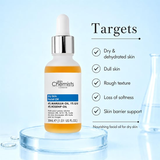 skinChemists Sérum facial antiedad para piel seca con aceite de marula al 4%, Q10 al 1% y aceite de rosa mosqueta al 4% (30 ml). - Image 3