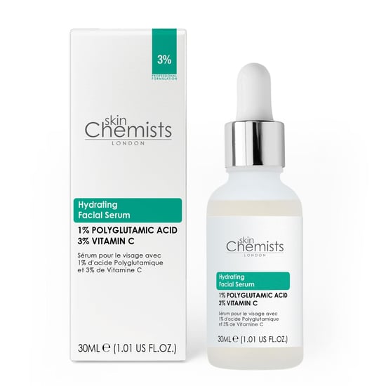 skinChemists Sérum facial hidratante con ácido poliglutámico al 1% y vitamina C al 3%, 30 ml. - Image 1