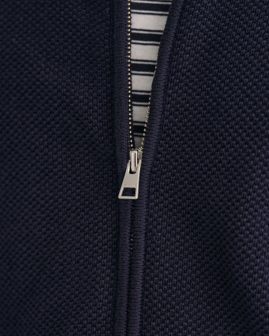 GANT Mens Cotton Pique Full Zip Jumper - Image 3